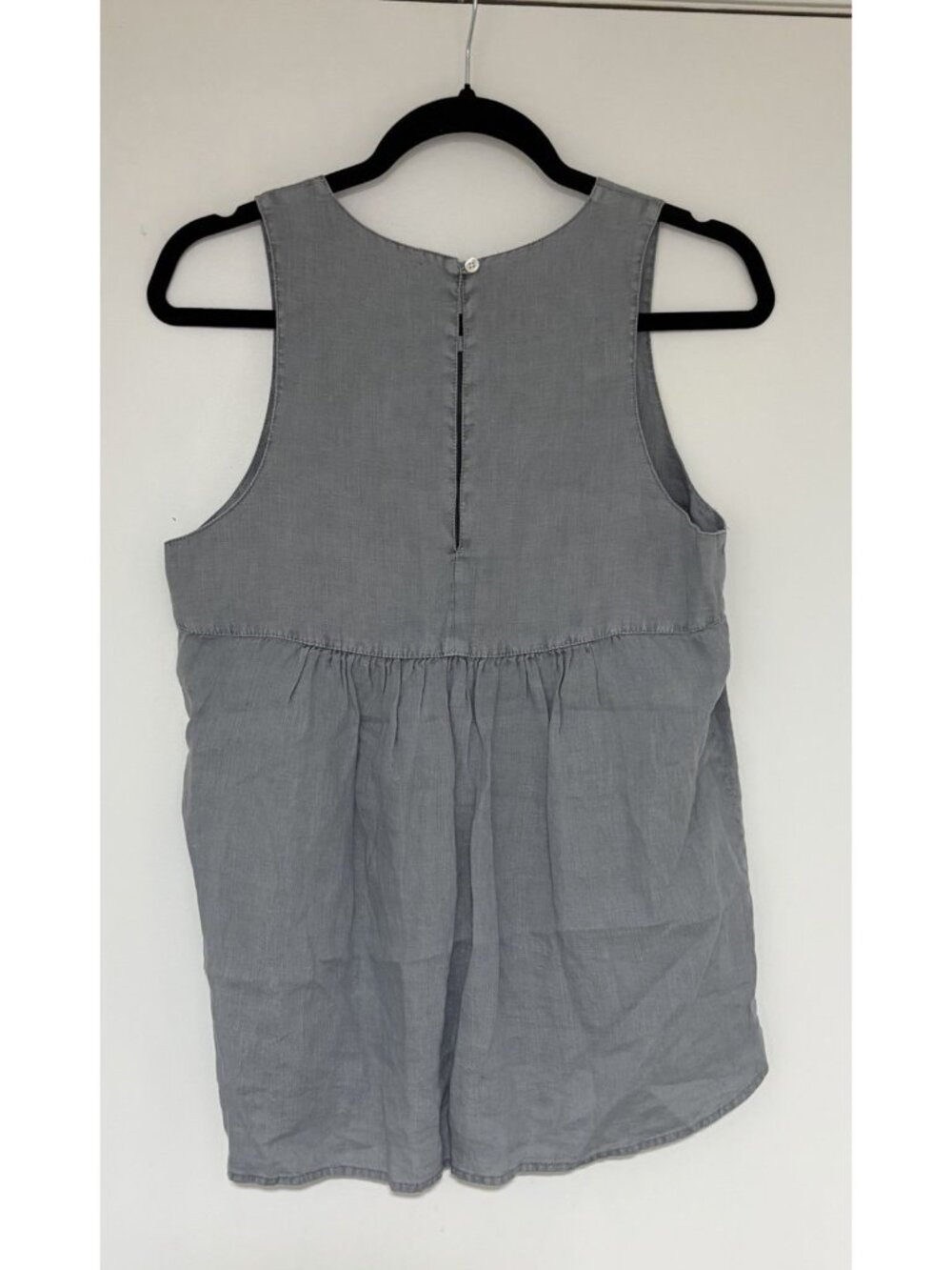 James Perse Women’s Gathered 100% Linen Sleeveless Gray Top Sz 2/ Med NWT - Picture 4 of 9